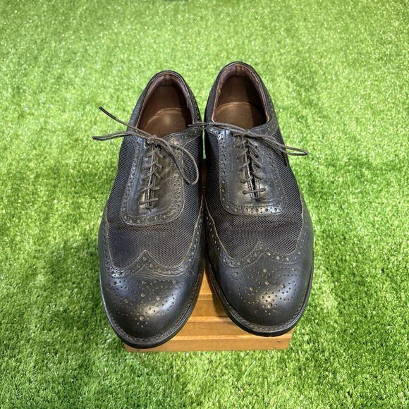 ALLEN EDMONDS “Strawfut” Ventilated-Mesh Oxford Spectator Men’s Size 9 Black - Picture 1 of 6